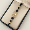 Pulsera tejida corona rx balines diamantados #6 y #5 Oro amarillo 18k 2,5 Gr
