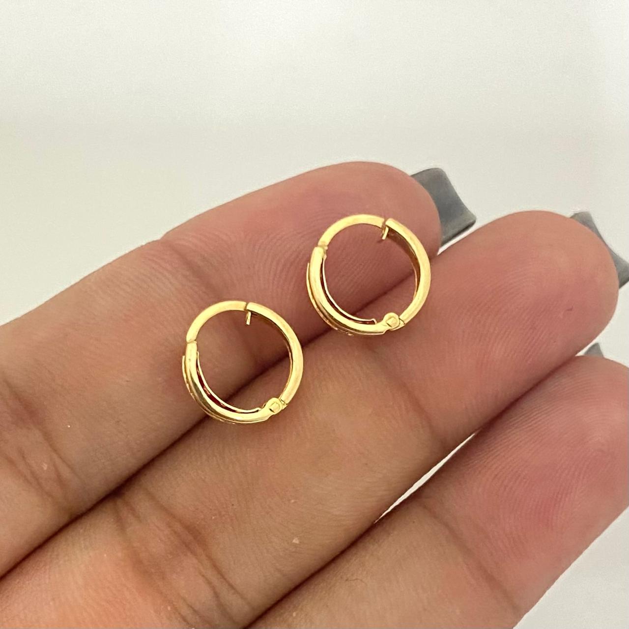 Candonga casting fucsia Oro amarillo 18k 0,85 Gr / 1,2 Cm