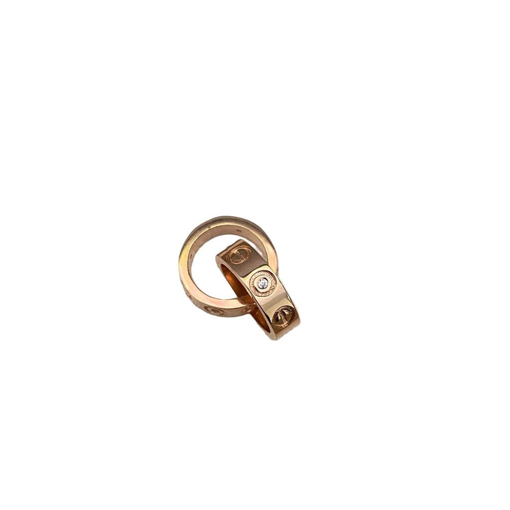 Dije argollas grabado sello casting (POR FABRICACION) Oro rosa 18k 5,0 Gr / 2,5 Cm