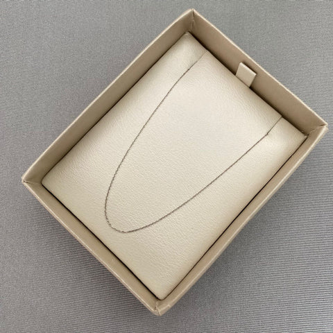 Cadena mini aro seguido Oro blanco 18k +1 / 0,5 Gr / 40 cm