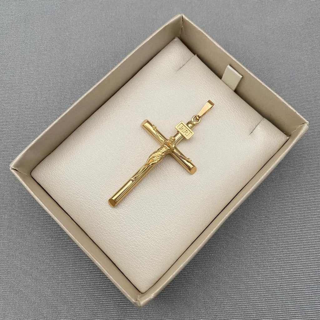 Dije cruz cristo macizo (POR FABRICACION) Oro amarillo 18k 8,5 Gr / 6,0 Cm