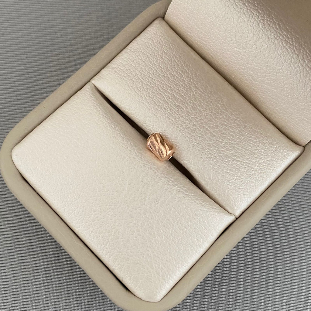 Herraje cilindro diamantado oro rosa 18k +2 / 0,2gr / 6 mm