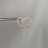 Dije corazon fe Oro amarillo y Oro blanco 18k 1,65 Gr / 1,5 Cm