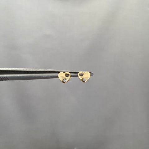 TOPOS CORAZON CON SILUETA INTERNA ORO AMARILLO 18K 0,80 GR / 6 MM