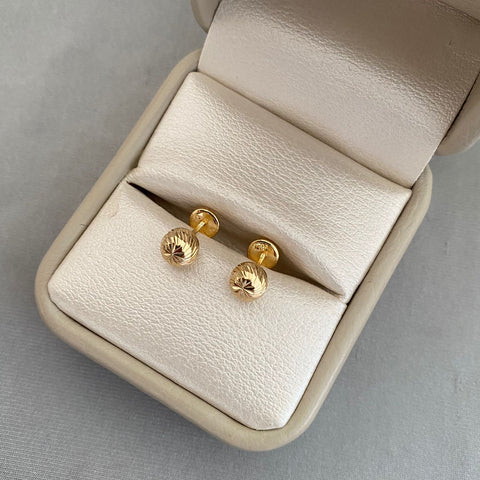 Topos bola diamantada oro amarillo 18k 0.80 gr / 6 mm