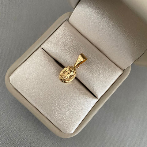 Dije ovalado virgen guadalupe oro amarillo 18k 0,60 gr / 2 cm
