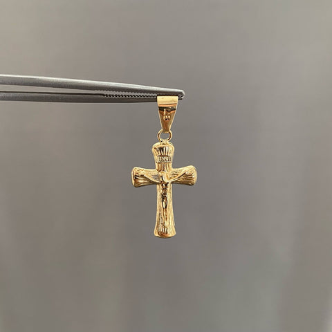 Dije cruz lineas con cristo Oro amarillo 18k 0,55 Gr / 2,5 Cm