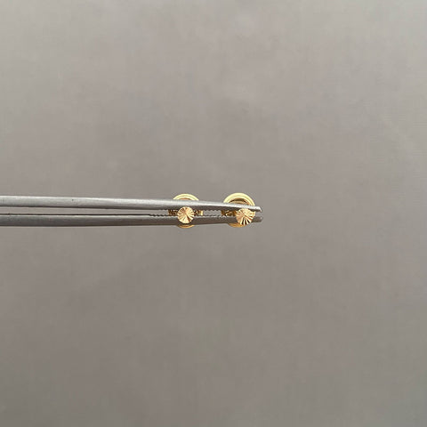 Topos circulo plano diamantado Oro amarillo 18k 0,4 Gr / 2,4 mm