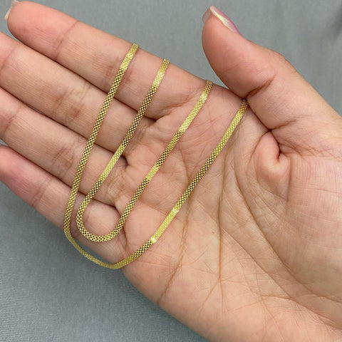 Cadena It china doble carril plana Oro amarillo 18k +2 / 3,7 Gr / 2,5 mm / 60 Cm