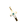 Dije cruz centro circon azul (POR FABRICACION) Oro amarillo 18k 3,75 Gr / 5,0 Cm