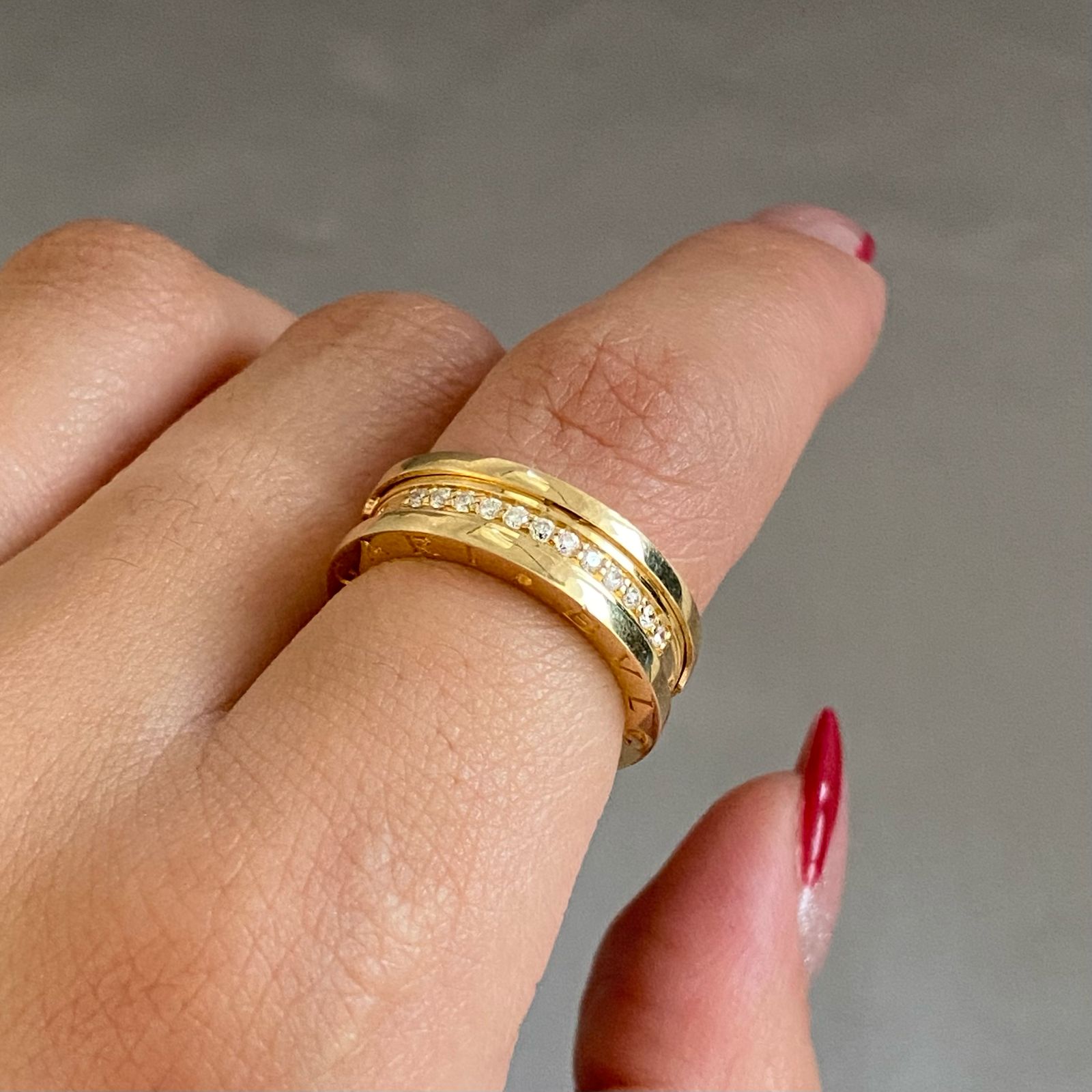 Anillo BV diamantes Oro amarillo 18k / Talla 6 3/4 / 7,4 Gr / 6,3 mm