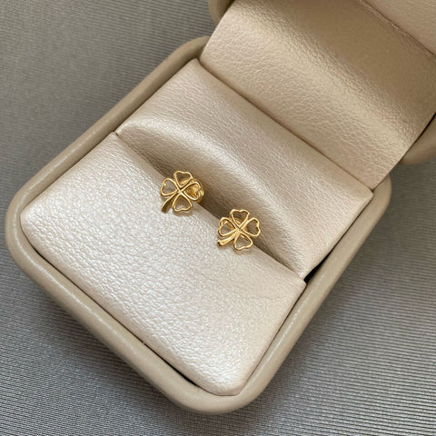 Topos trebol corazon silueta Oro amarillo 18k 0,8 Gr / 6,7 mm