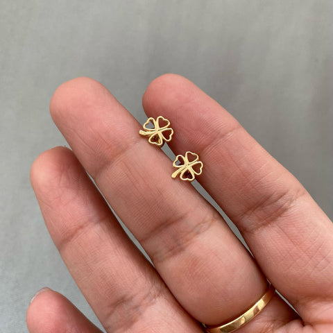 Topos trebol corazon silueta Oro amarillo 18k 0,8 Gr / 6,7 mm