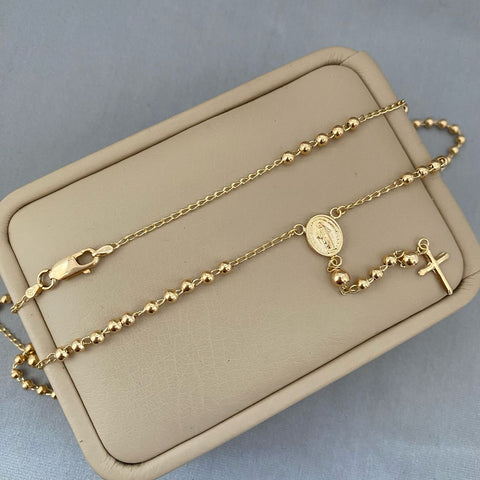 Rosario virgen milagrosa balines lisos #3 y #4 Oro amarillo 18k 9,55 Gr / 50 Cm  Broche 0,60