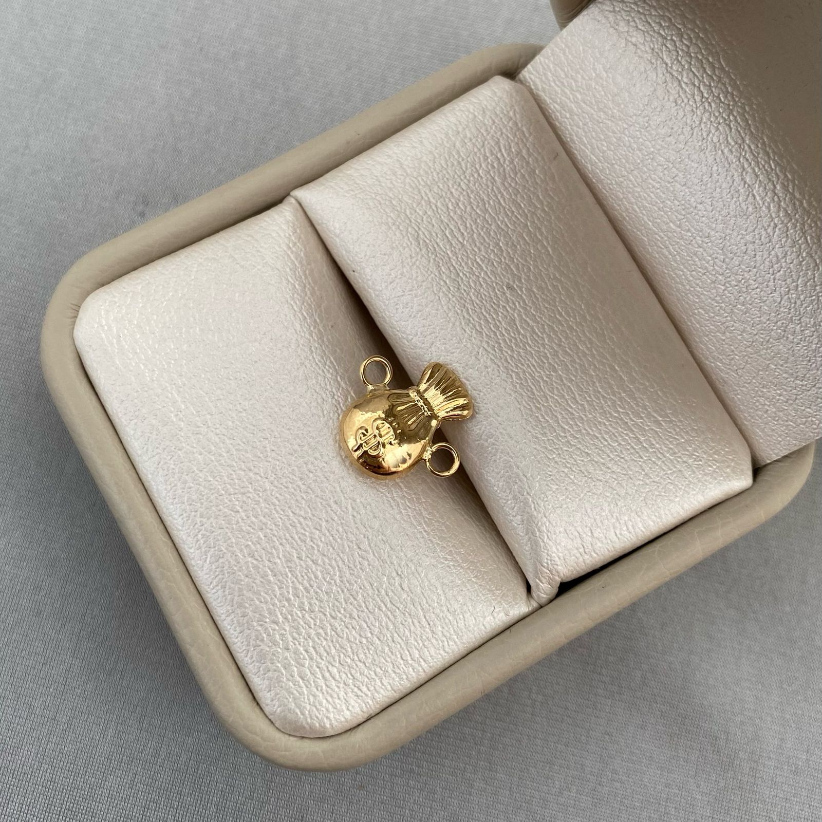 Herraje bolsa dinero Oro amarillo 18k 0,55 Gr / 1,3 Cm