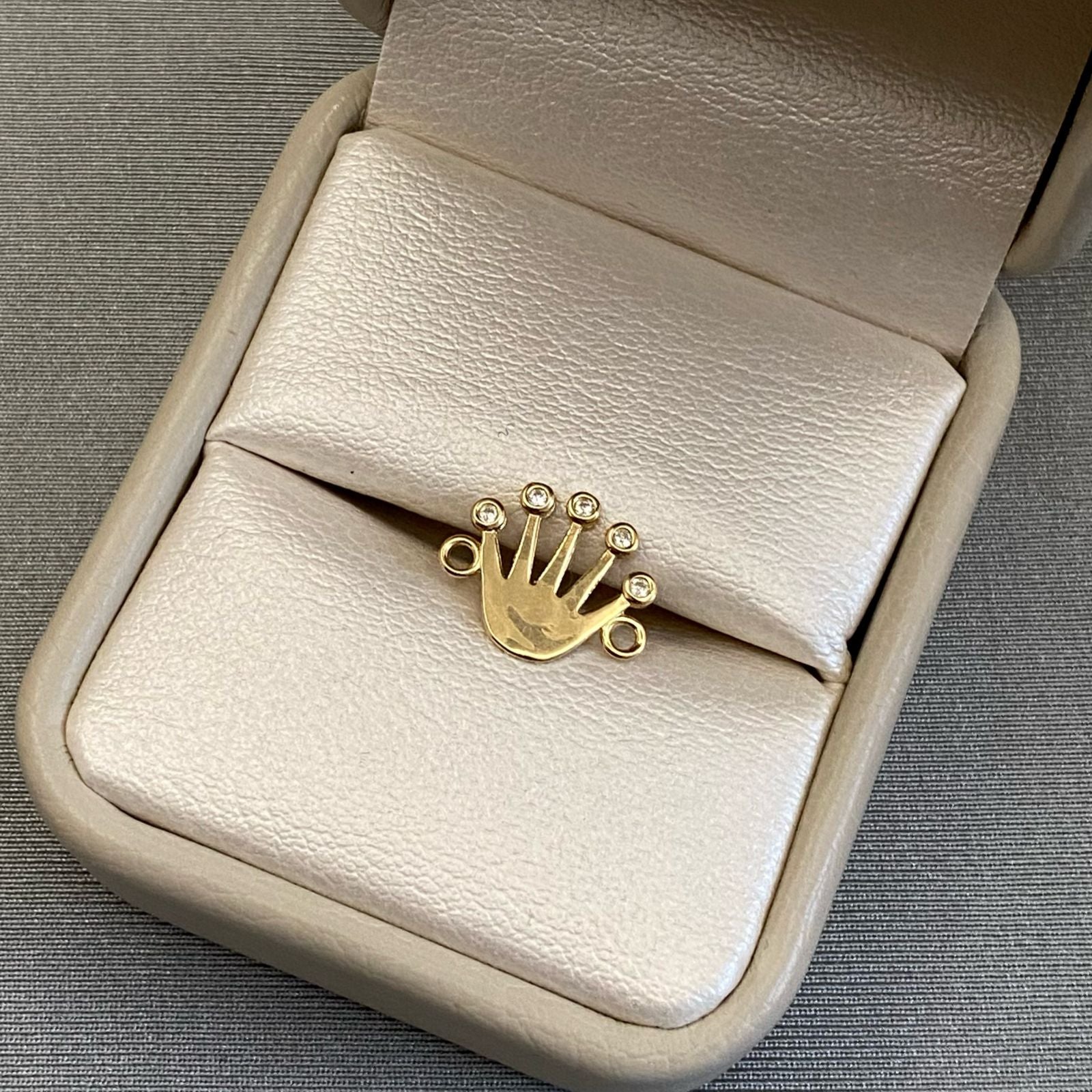 Herraje silueta corona rx Oro amarillo 18k 0,8 Gr / 1,2 Cm