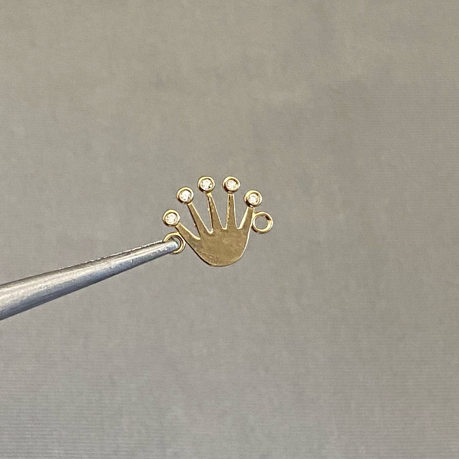 Herraje silueta corona rx Oro amarillo 18k 0,8 Gr / 1,2 Cm