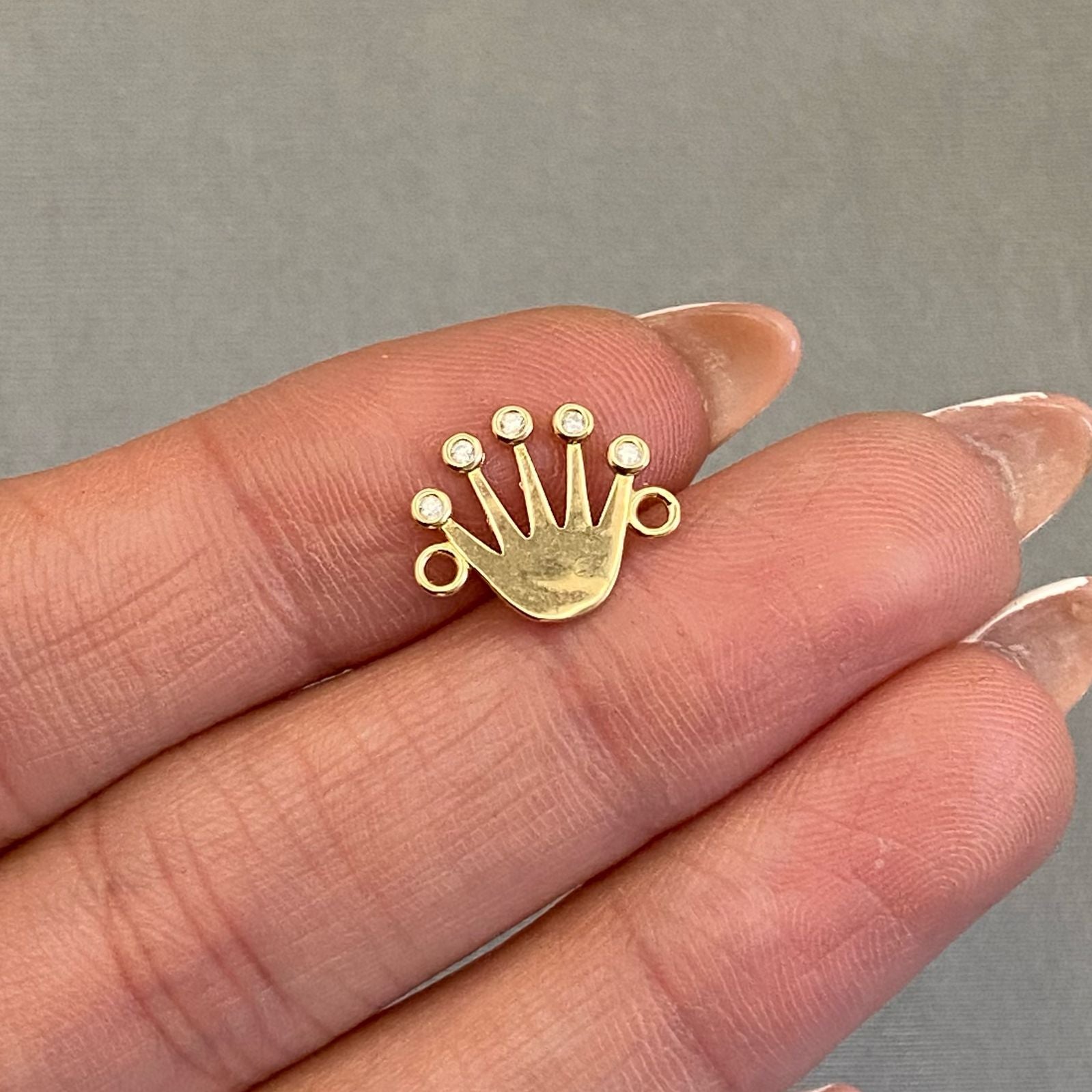 Herraje silueta corona rx Oro amarillo 18k 0,8 Gr / 1,2 Cm