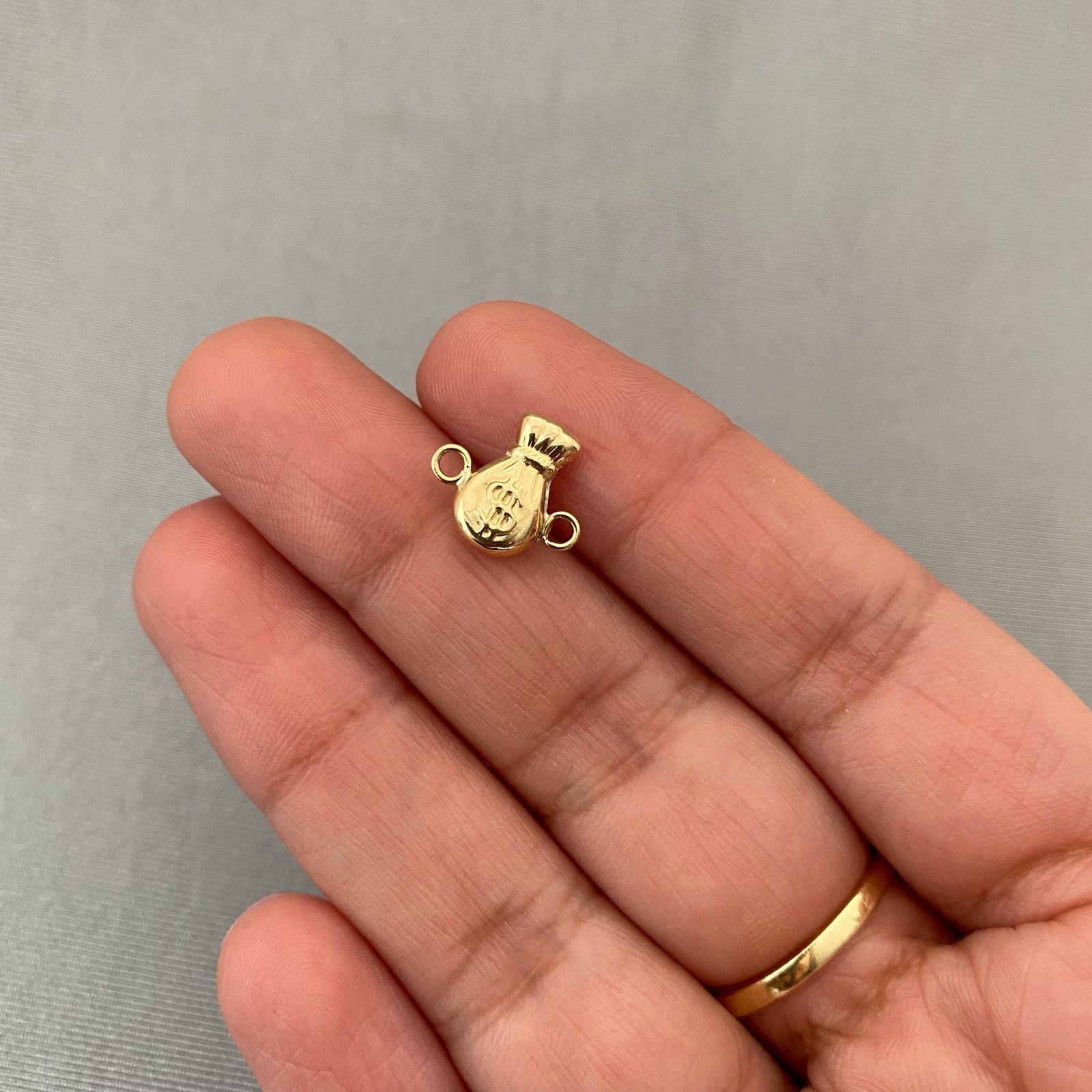 Herraje bolsa dinero Oro amarillo 18k 0,5 Gr / 1,2 Cm