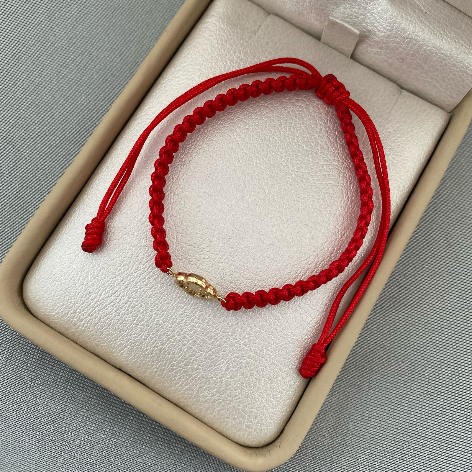 Pulsera tejida trebol diamantado Oro amarillo 18k 0,45 Gr