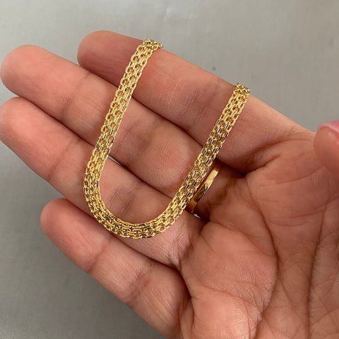 Pulso It chino doble carril Oro amarillo 18k +1 / 3,2 Gr / 4,1 mm / 18,5 Cm