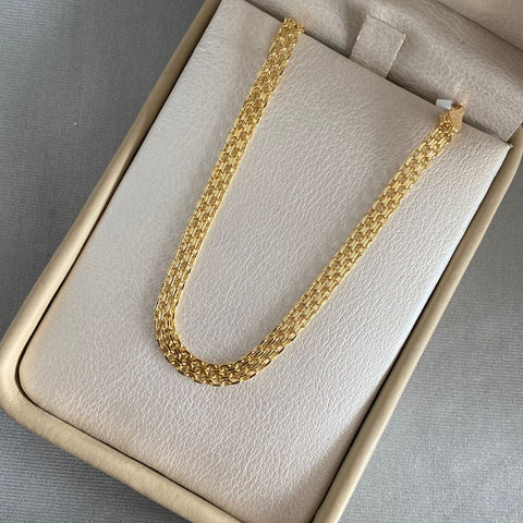 Pulso It chino doble carril Oro amarillo 18k +1 / 3,2 Gr / 4,1 mm / 18,5 Cm