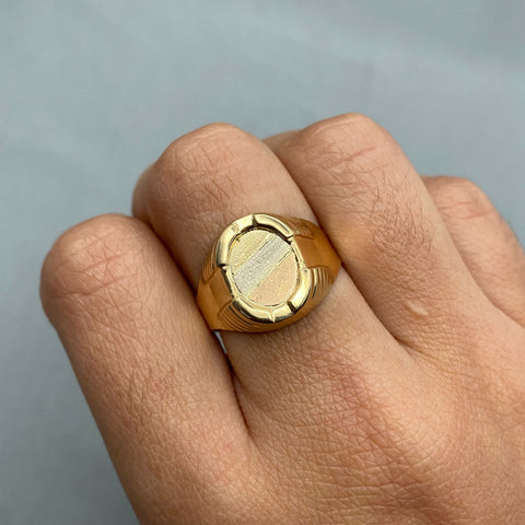 Anillo ovalo Tres oros 18k / Talla 10 / 3,45 Gr