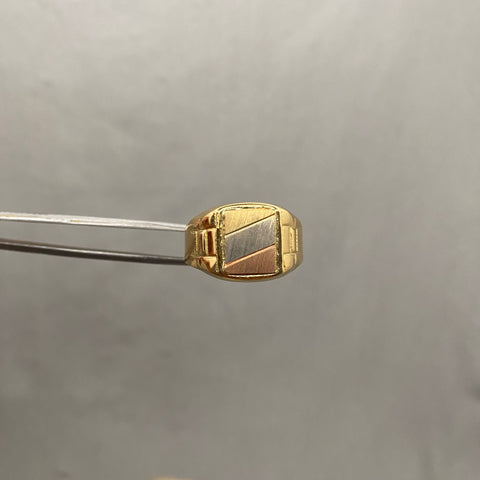 Anillo It cuadrado Tres oros 18k / Talla 10 3/4 / 3,4 Gr
