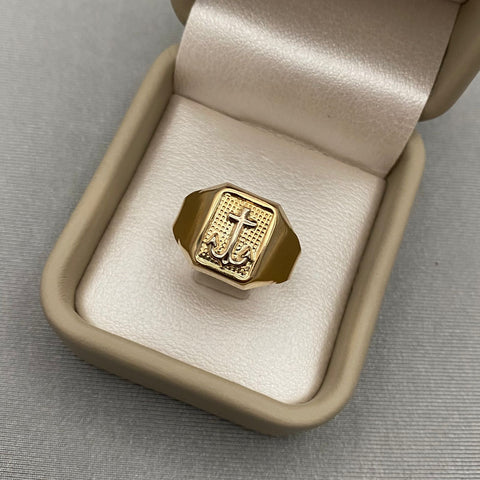 Anillo ancla Oro amarillo 18k / Talla 9 / 3,5 Gr