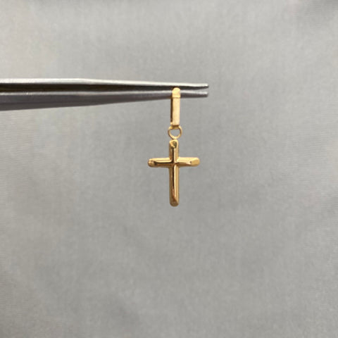 Dije cruz lisa Oro amarillo 18k 0,45 Gr / 2,5 Cm