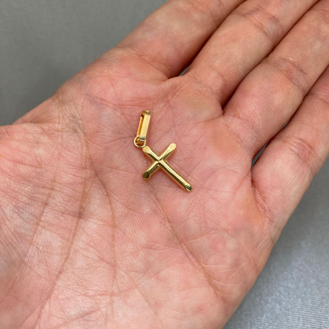 Dije cruz lisa Oro amarillo 18k 0,45 Gr / 2,5 Cm