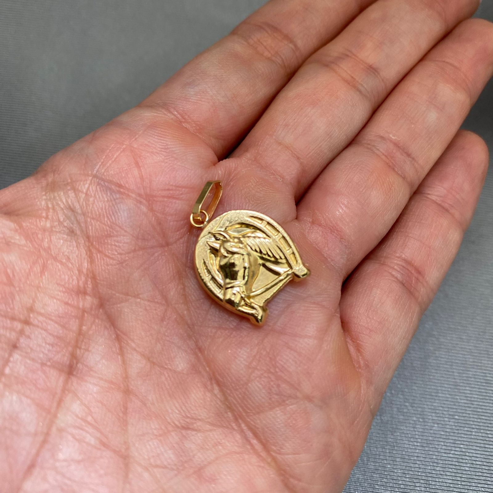 Dije herradura caballo Oro amarillo 18k 1,5 Gr / 2,5 Cm