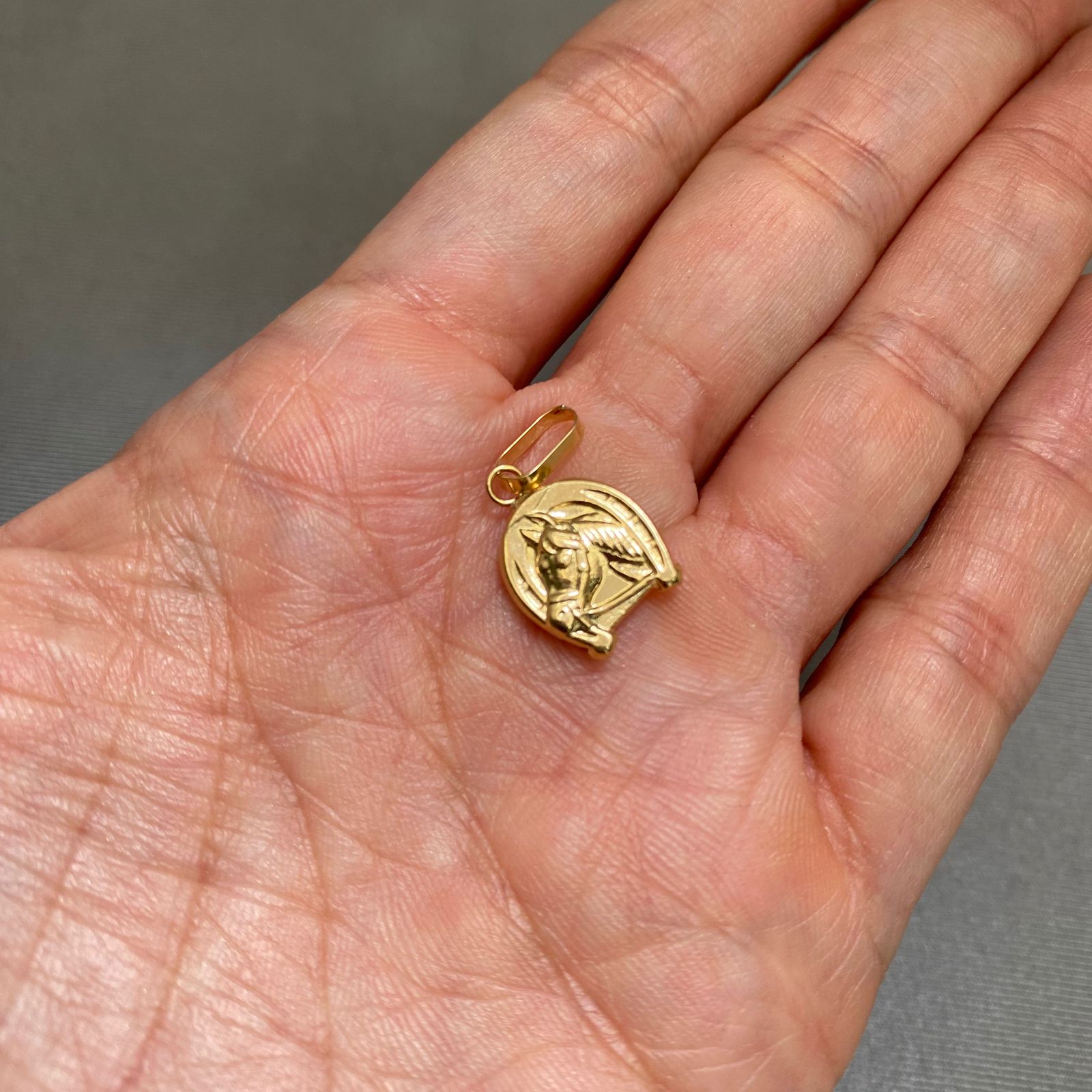 Dije herradura caballo Oro amarillo 18k 0,75 Gr / 2,0 Cm