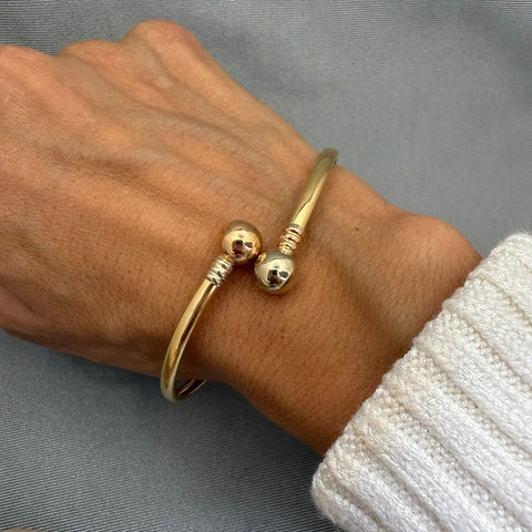 Aro tu y yo Tres oros 18k 4,7 Gr / 18 Cm