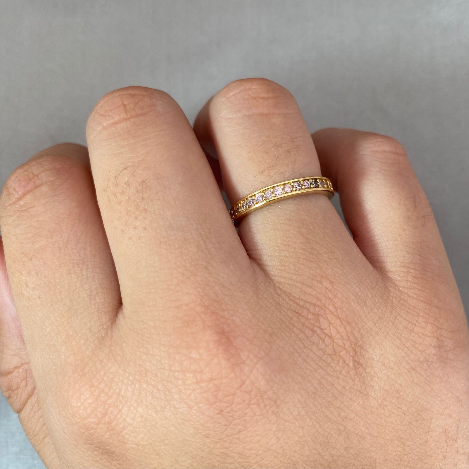 Anillo casting lila Oro amarillo 18k / Talla 5 3/4 / 2,5 Gr