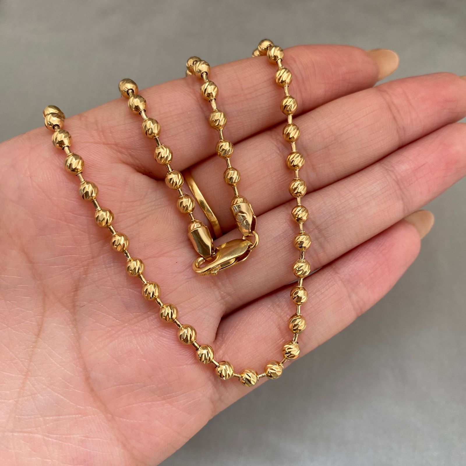 Cadena militar balin diamantado #4 Oro amarillo 18k 19,75 Gr / 50 Cm  Broche 1,00