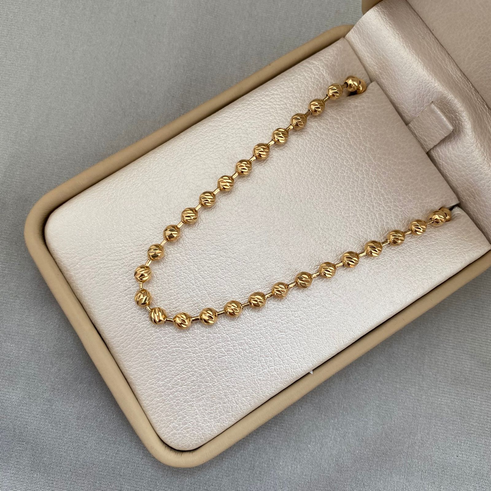 Cadena militar balin diamantado #4 Oro amarillo 18k 19,75 Gr / 50 Cm  Broche 1,00