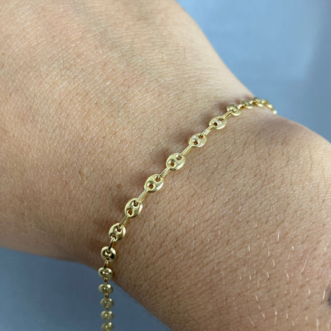 Tobillera baby gc Oro amarillo 18k 2,85 Gr / 3,1 mm / 28,5 Cm Broche 0,40