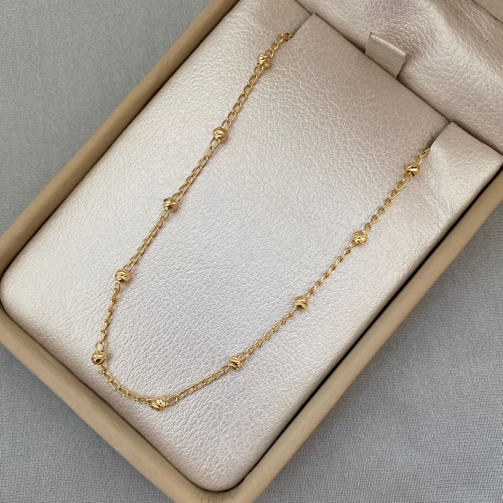 Pulso balines diamantados Oro amarillo 18k +1 / 2,45 Gr / 3,0 mm / 19 Cm Broche 0,60