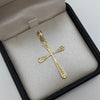Dije cruz circones blancos Oro amarillo 18k 3,7 Gr / 4,5 Cm