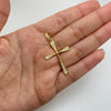 Dije cruz circones blancos Oro amarillo 18k 3,7 Gr / 4,5 Cm