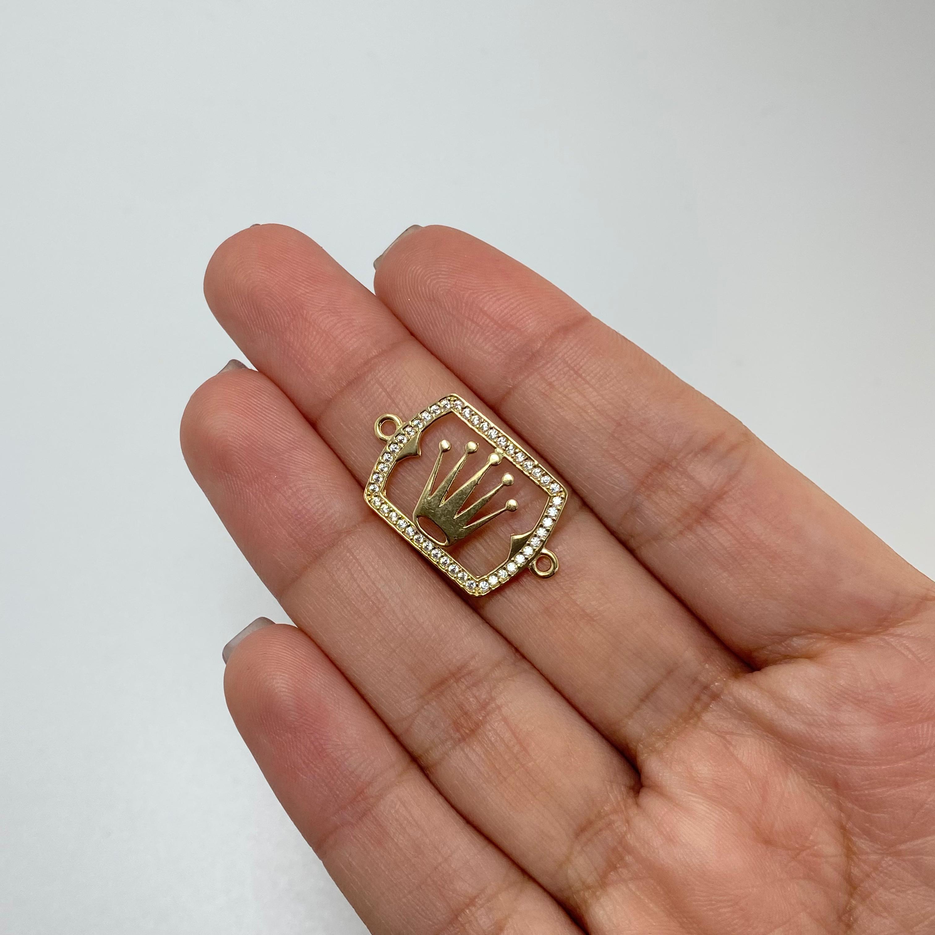 Herraje rectangular corona rx casting Oro amarillo 18k 1,7 Gr / 2,5 Cm