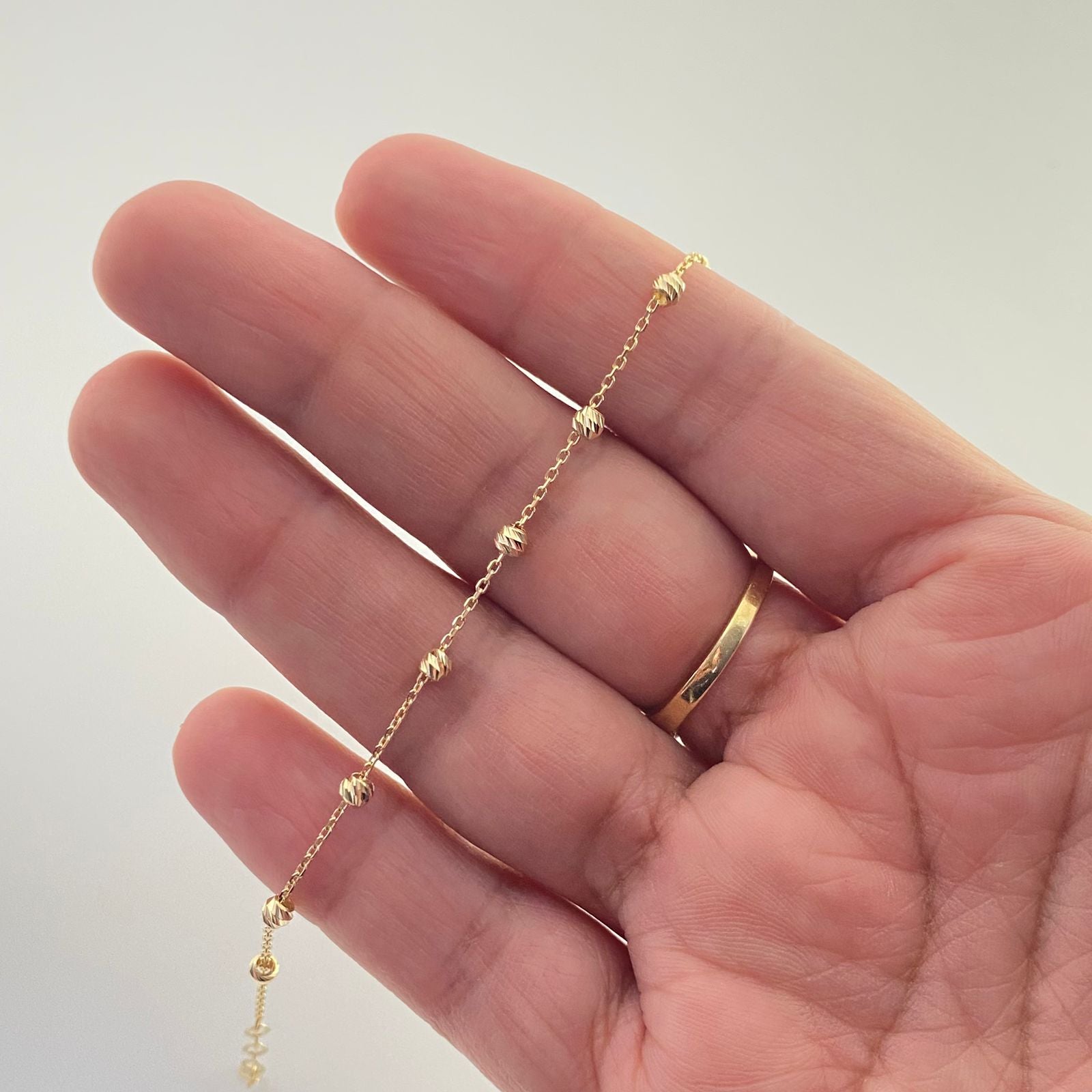 Pulso It balines diamantados #3 Oro amarillo 18k +3 / 1,45 Gr / 18 Cm