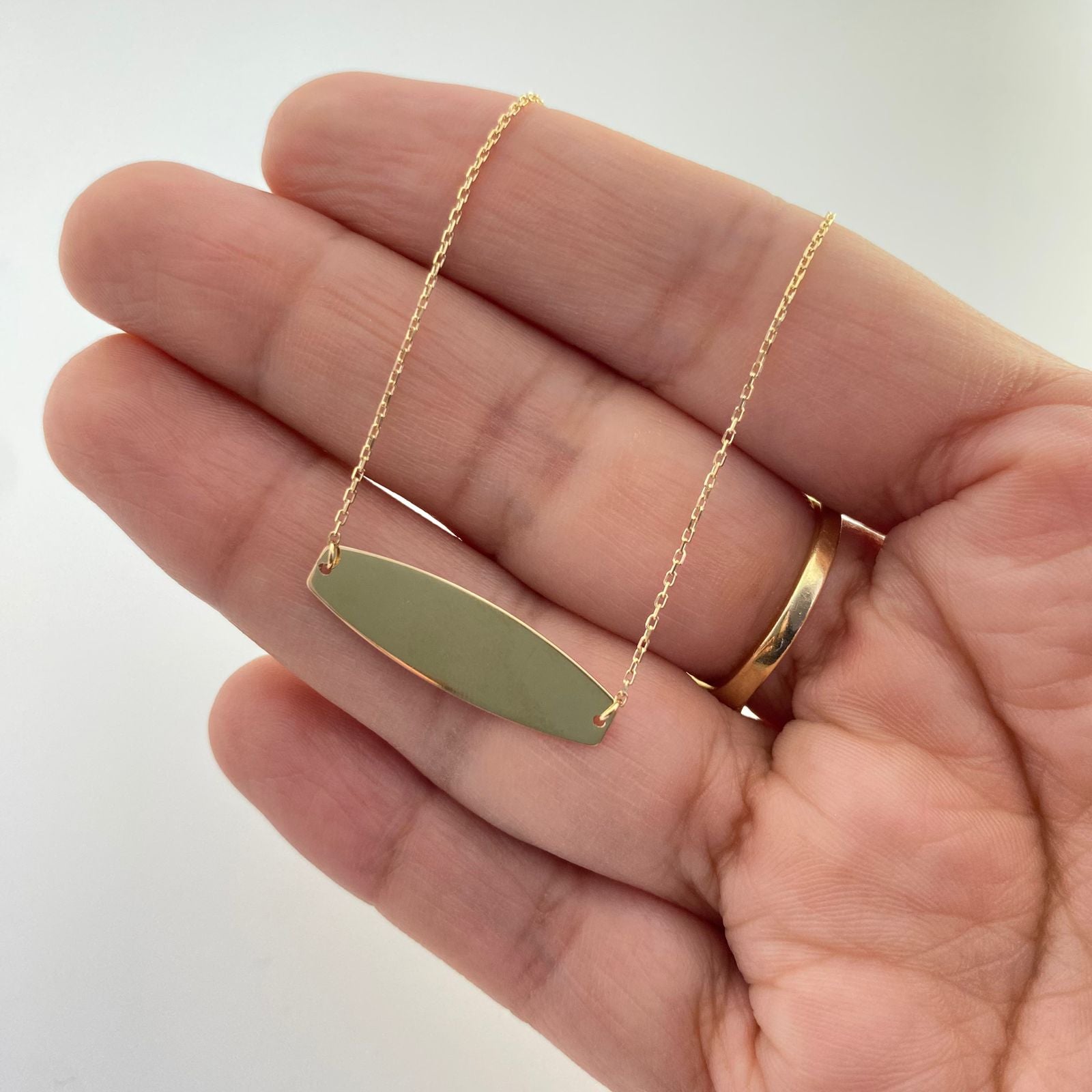 Pulso It placa lisa aro segudido Oro amarillo 18k +3 / 1,3 Gr / 18 Cm