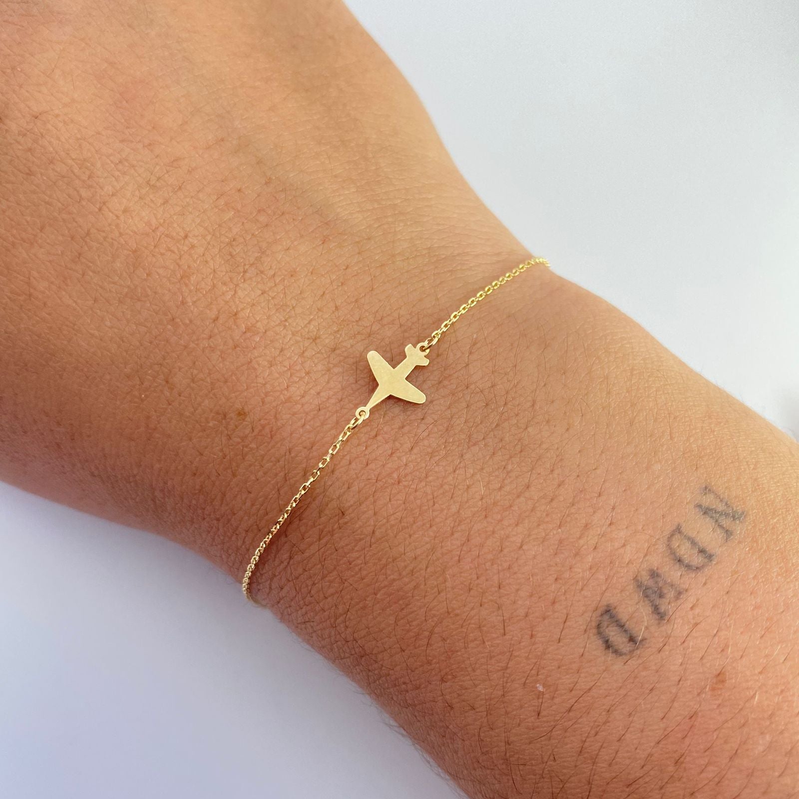 Pulso It aro seguido avion liso Oro amarillo 18k +3 / 0,8 Gr / 17,5 Cm