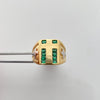 Anillo cruz lisa casting verde lateral  Oro amarillo 18k / Talla 11 / 6 Gr