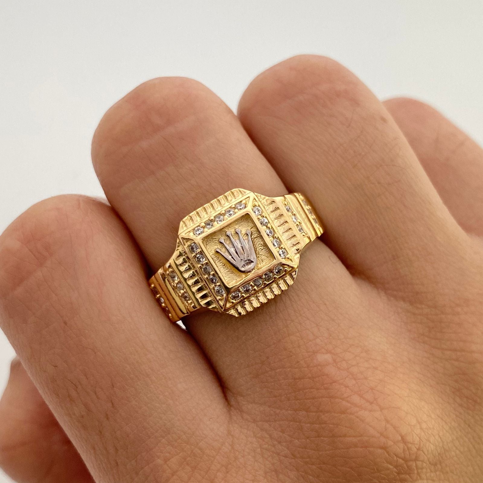 Anillo cuadro alto  rx lateral casting  Oro amarillo 18k / Talla 11 3/4 / 7,55 Gr