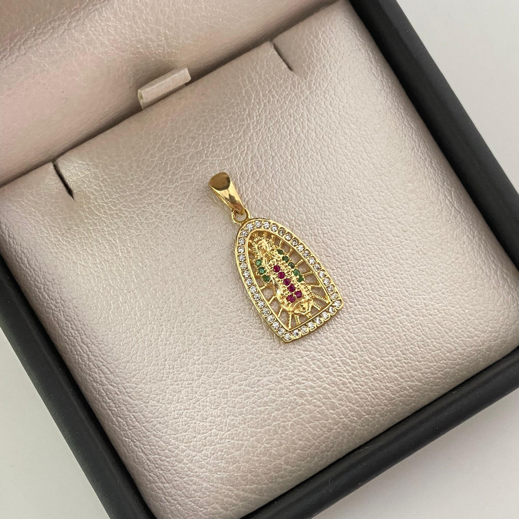 Dije virgen guadalupe altar ovalado  Oro amarillo 18k 2,3 Gr / 2,5 Cm