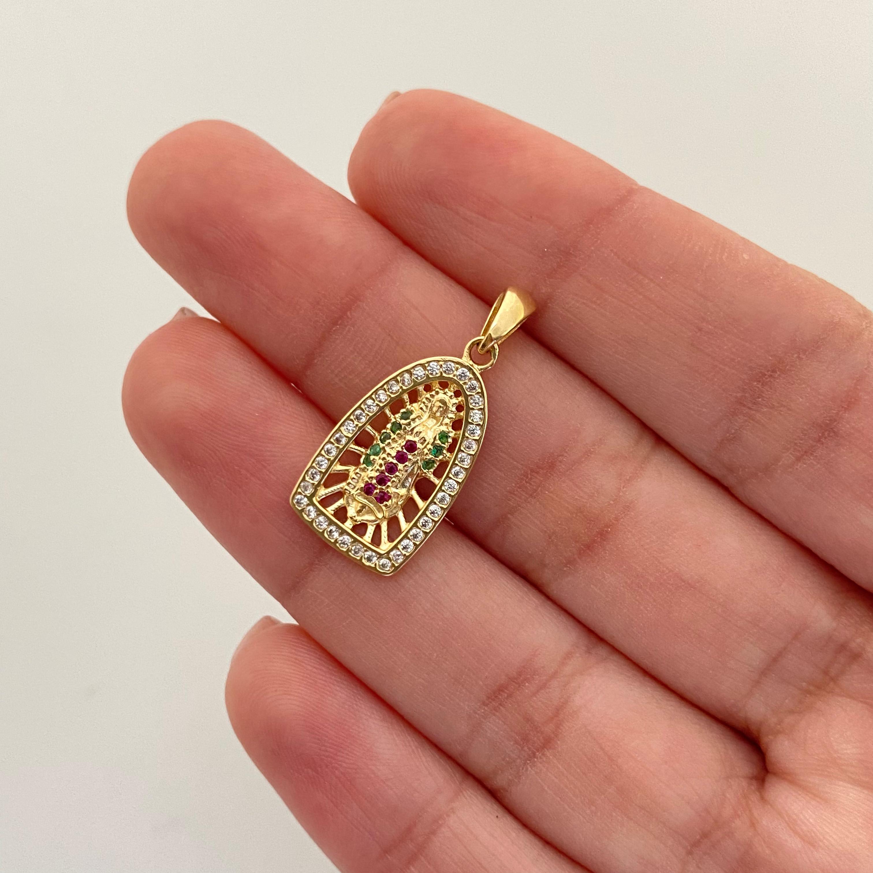 Dije virgen guadalupe altar ovalado  Oro amarillo 18k 2,3 Gr / 2,5 Cm