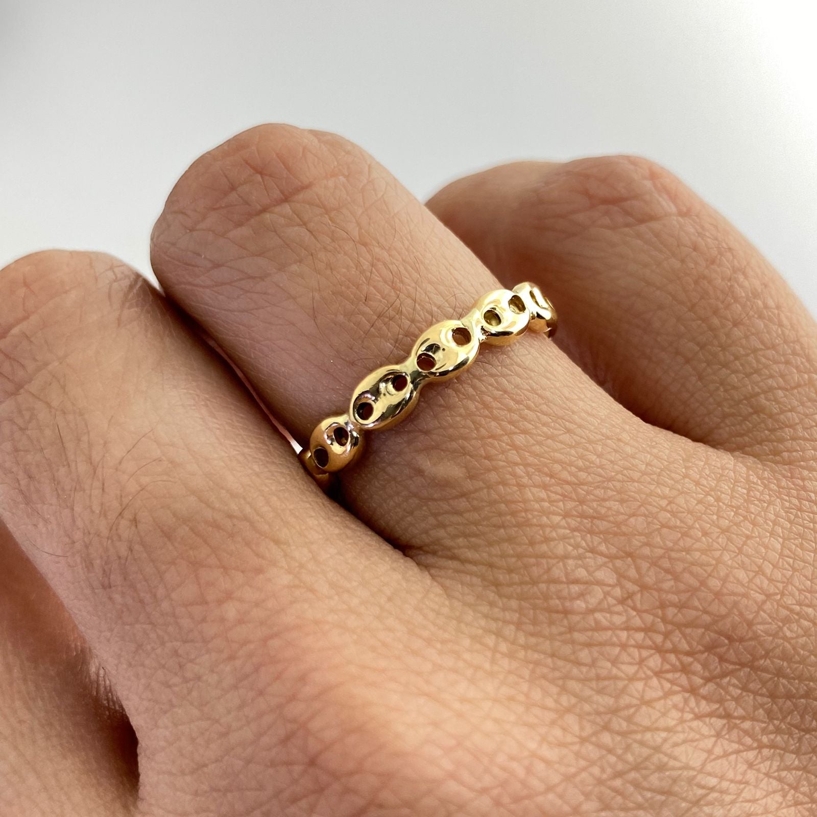 Anillo gc diamantado Oro amarillo 18k / Talla 4 1/4 / 1,15 Gr